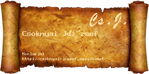 Csoknyai József névjegykártya