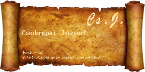 Csoknyai József névjegykártya